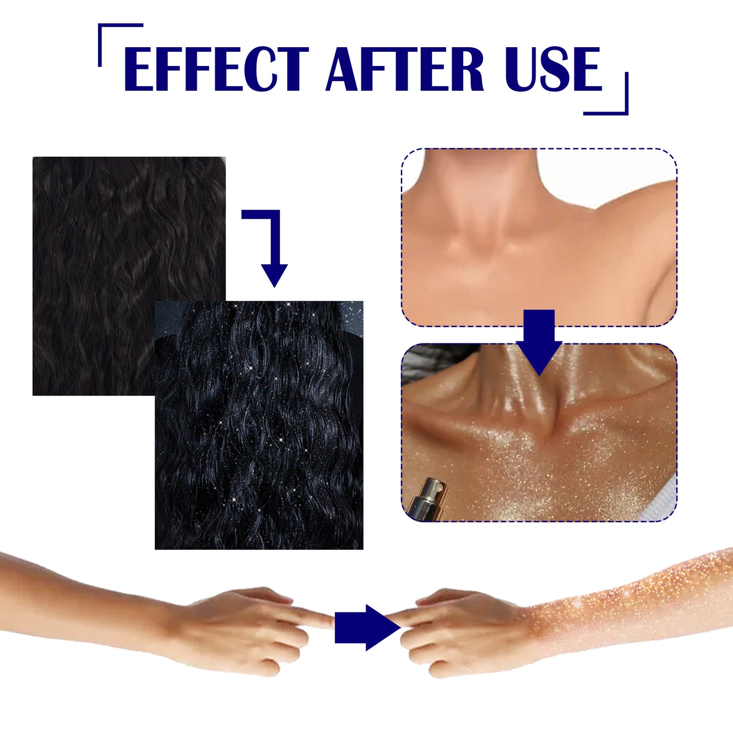 Brightening Glitter Spray Clavicle Hair Halloween Party Nightclub Costume High Gloss Spray Powder